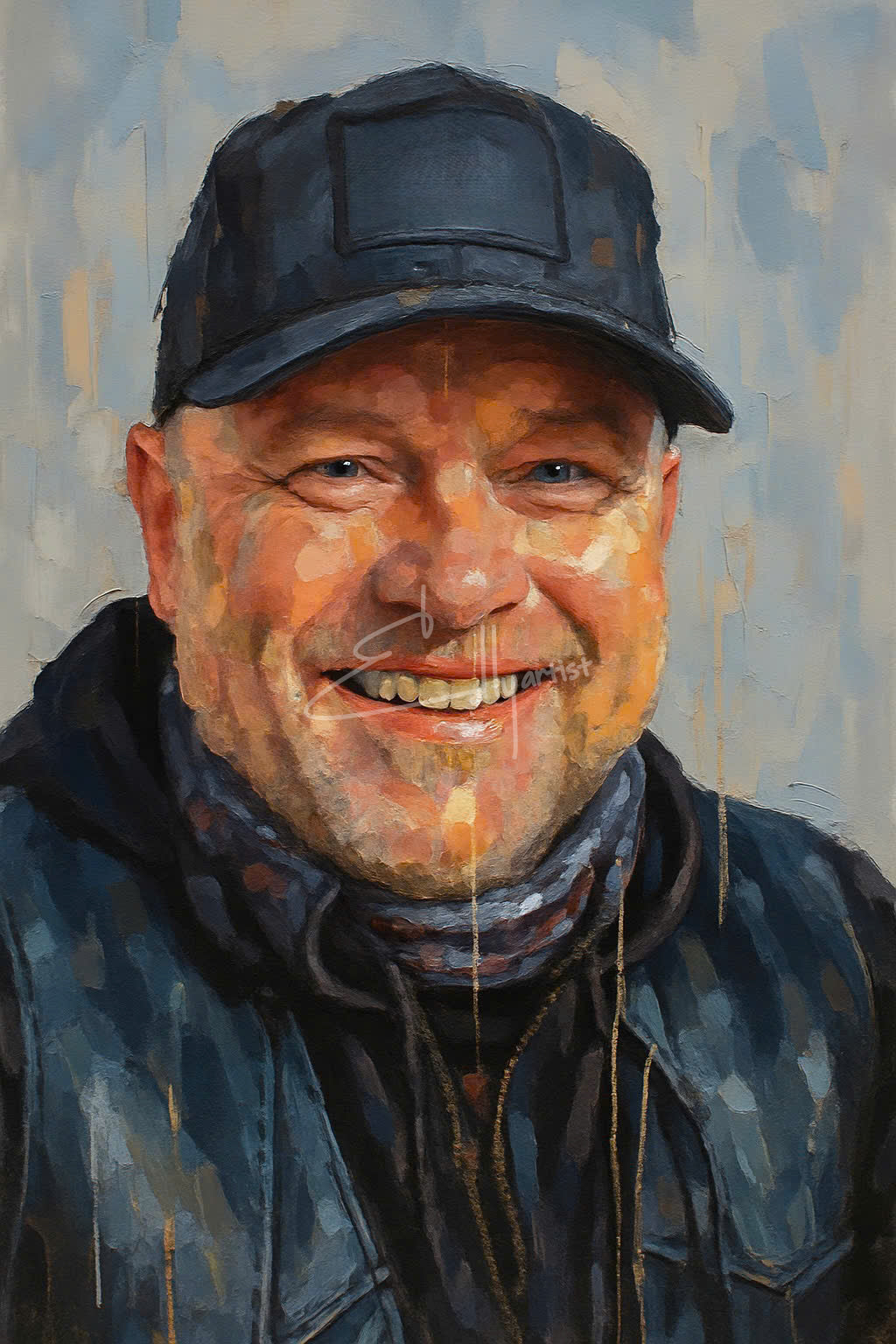 Hand-Painted Custom Portrait β Modern Realism with Artistic Texture | Unique Wall Art Gift