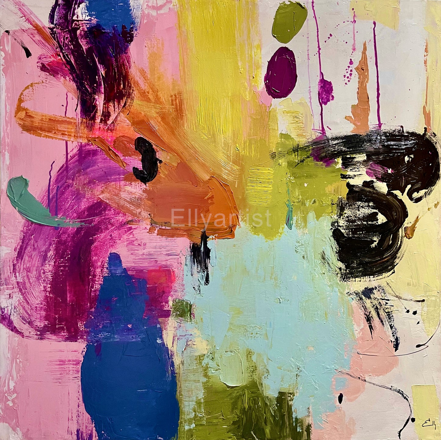 Euphoria in Color Abstract Painting, Large Wall Art, Abstract Canvas Art, Oversized Wall Art, Extra Large Painting, Wall Art
