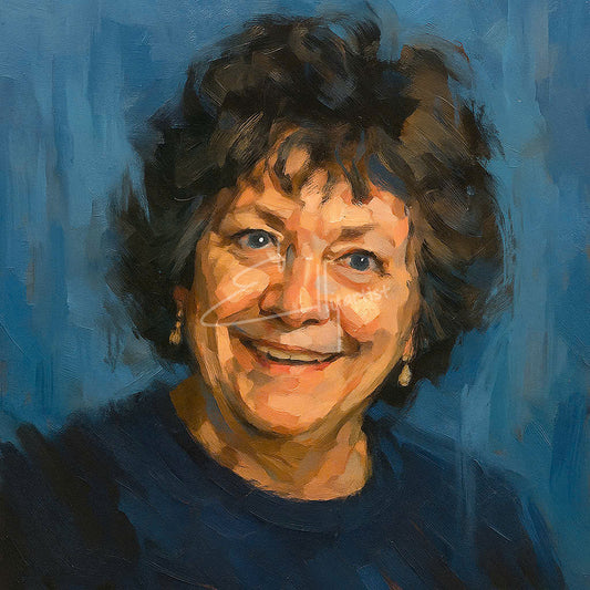 Joyful Grandmother Portrait – Hand-Painted Tribute on Canvas | Custom Gift for Family Memories
