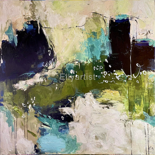 Whispers of Nature Abstract Painting, Large Wall Art, Abstract Canvas Art, Oversized Wall Art, Extra Large Painting, Wall Art