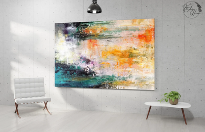 Colourful Acrylic Abstract Painting, Large Wall Art, Abstract Canvas Art, Oversized Wall Art, Extra Large Painting, Wall Art