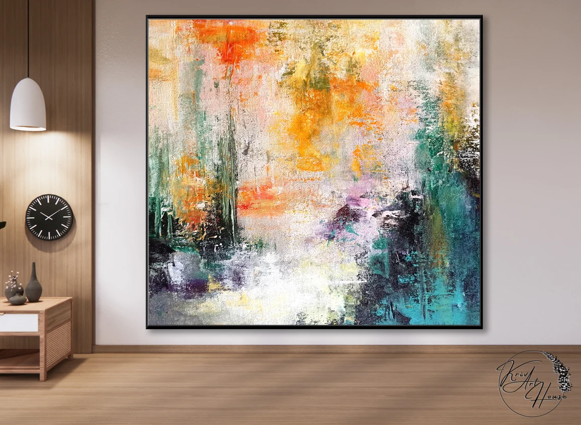 Colourful Acrylic Abstract Painting, Large Wall Art, Abstract Canvas Art, Oversized Wall Art, Extra Large Painting, Wall Art